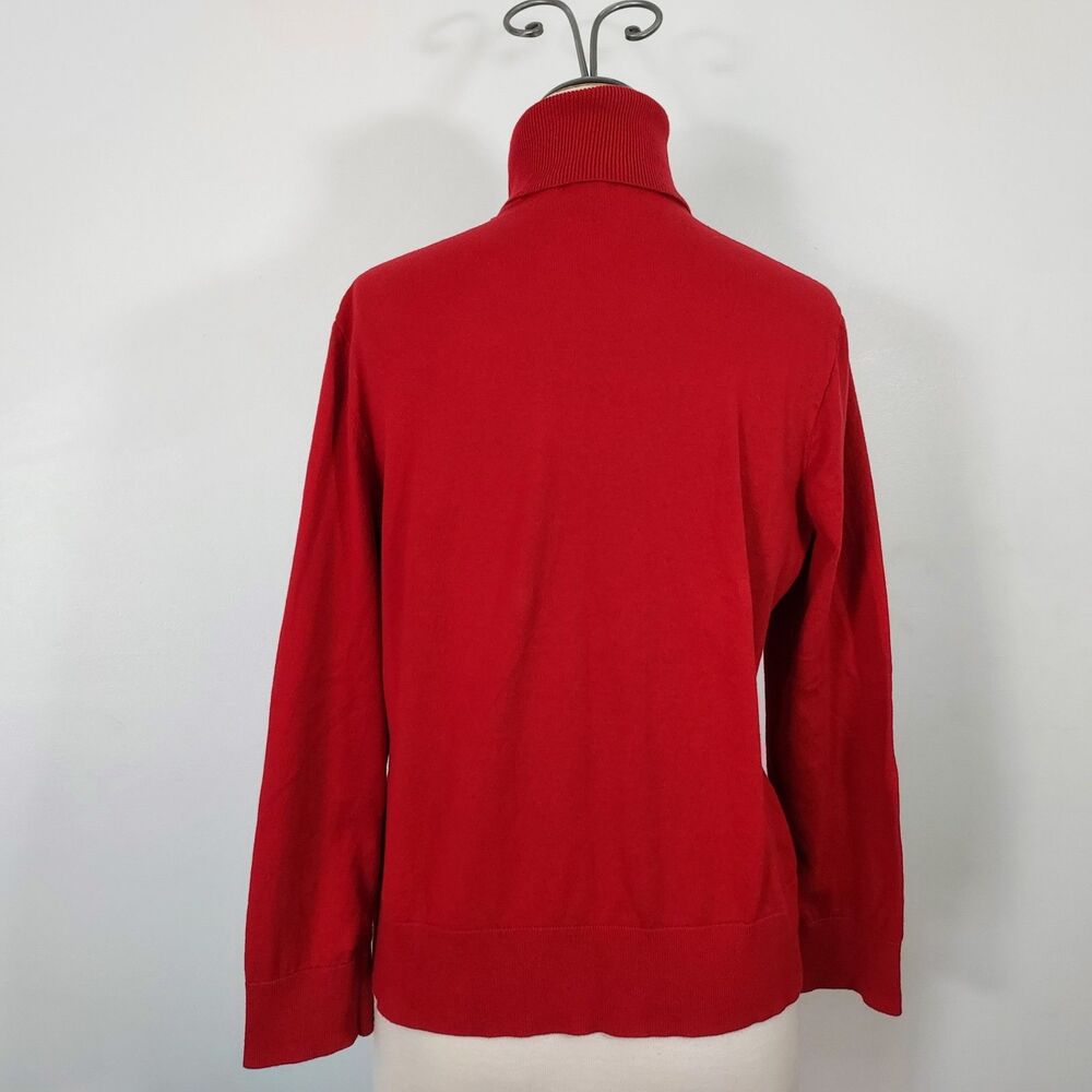 Chaps Red Turtleneck Top Women Size XXL Pullover Stretch 100% Cotton - Picture 6 of 12